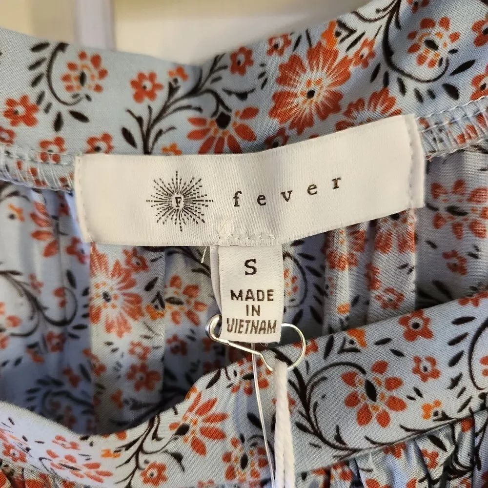 Fever Printed Off The Shoulder Rayon Tank Top Size Small - Picture 6 of 8